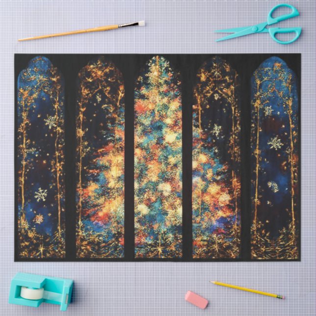 Papier Mousseline Illustration Abstraite de l'arbre de Noël dans Win (Artisanat)