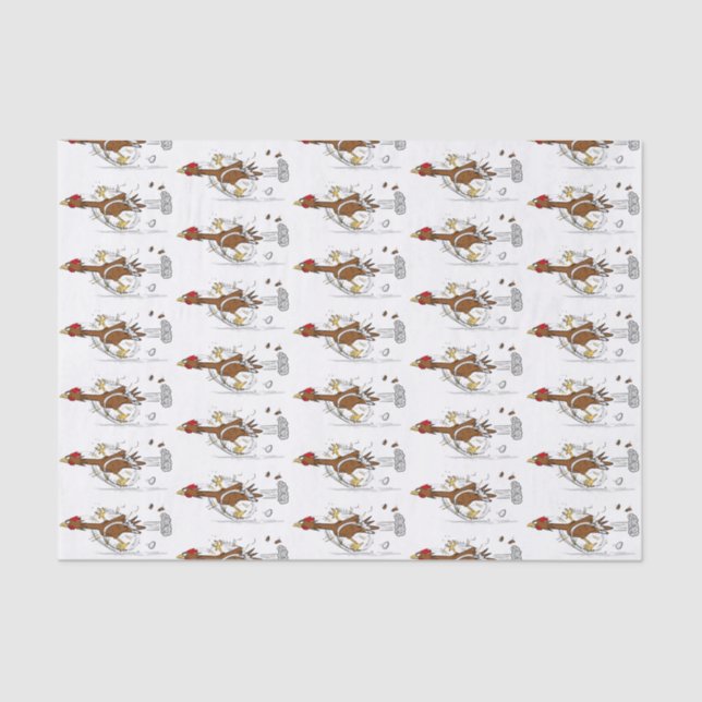 Papier Mousseline Illustration amusante de poulet cool (Recto)