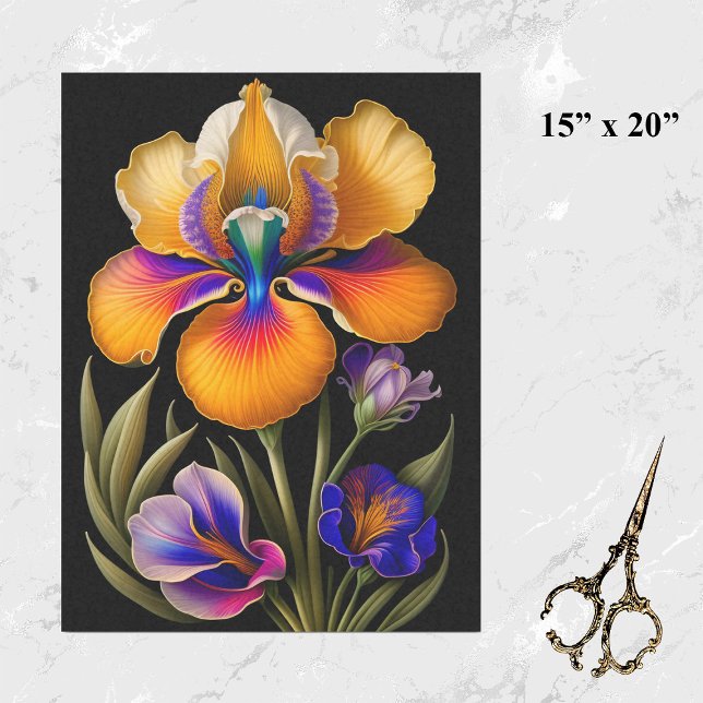 Papier Mousseline Illustration botanique florale jaune (Créateur téléchargé)
