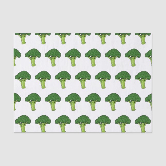 Papier Mousseline Illustration de Broccoli (Recto)