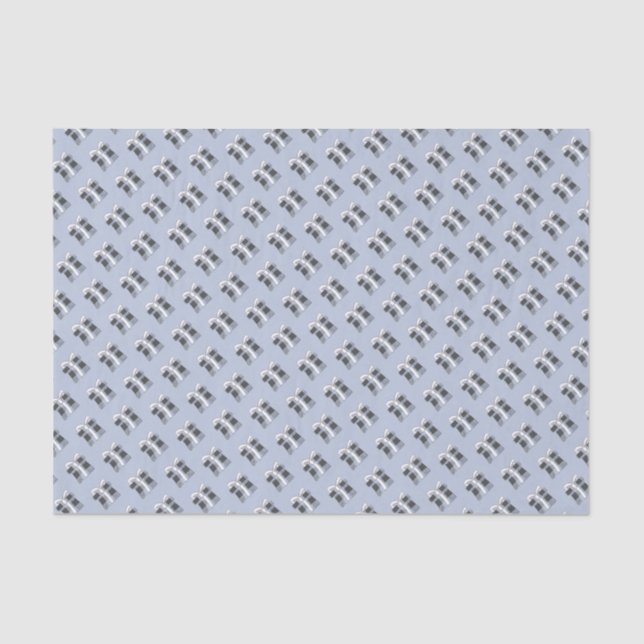 Papier Mousseline Illustration de cadeau de Buffalo bleu sur Blue (Recto)