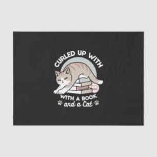 Papier Mousseline Illustration de chat Lover - Curled Up & Cosy