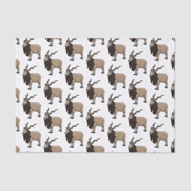 Papier Mousseline Illustration de chèvre de Markhor (Recto)