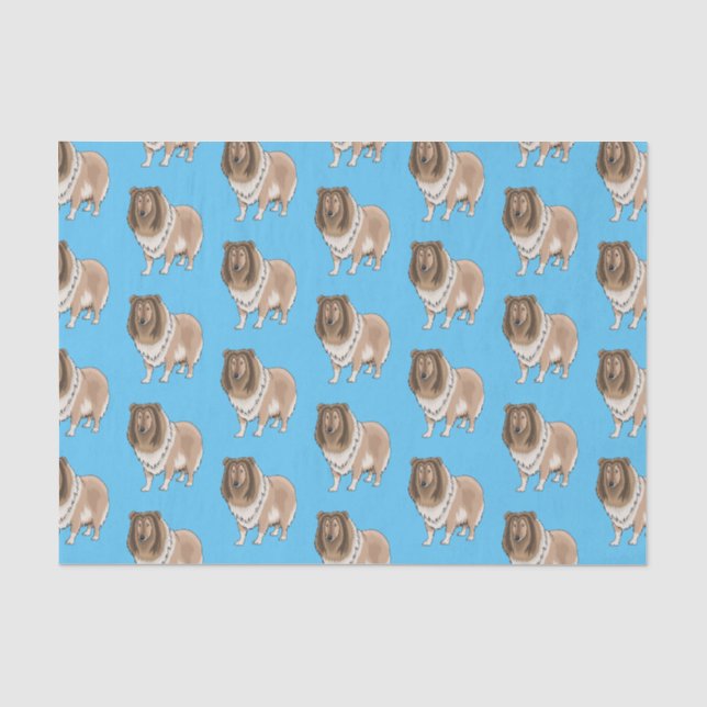 Papier Mousseline Illustration de chien Rough collie (Recto)