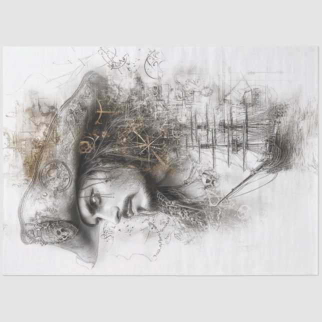 Papier Mousseline Illustration de découpage Art pirate (Recto)