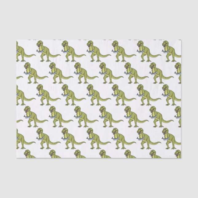 Papier Mousseline Illustration de dinosaure T rex drôle (Recto)