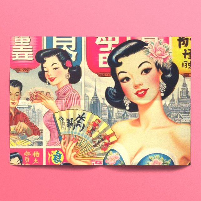 Papier Mousseline Illustration de filles japonaises Vintages (Créateur téléchargé)