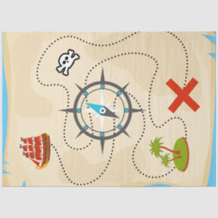 Papier Mousseline Illustration de la carte des trésors piratés