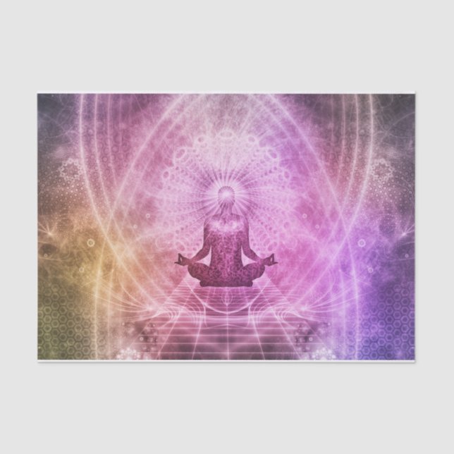 Papier Mousseline Illustration de la méditation du yoga (Recto)