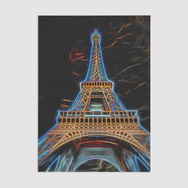 Papier Mousseline Illustration de la Tour Eiffel - Paris, France (Créateur téléchargé)