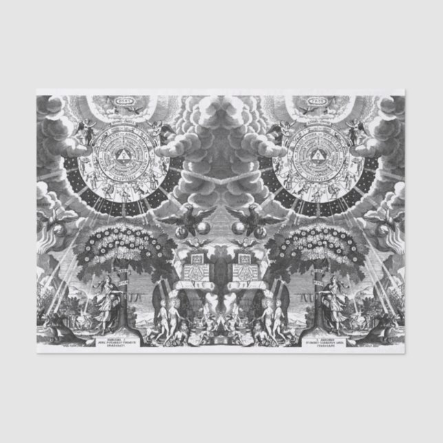 Papier Mousseline Illustration de l'alchimie Vintage (Recto)