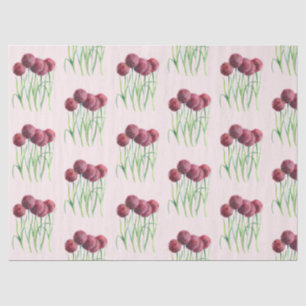 Papier Mousseline Illustration de l'aquarelle violette rose Alliums