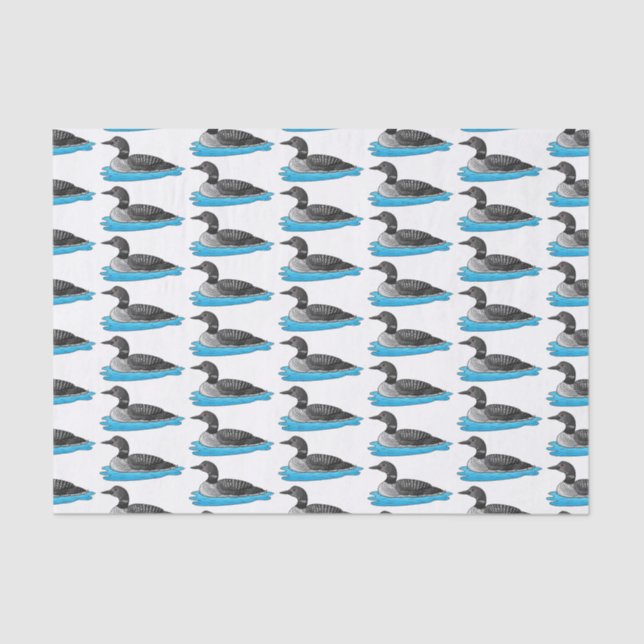 Papier Mousseline Illustration de Loon bird (Recto)