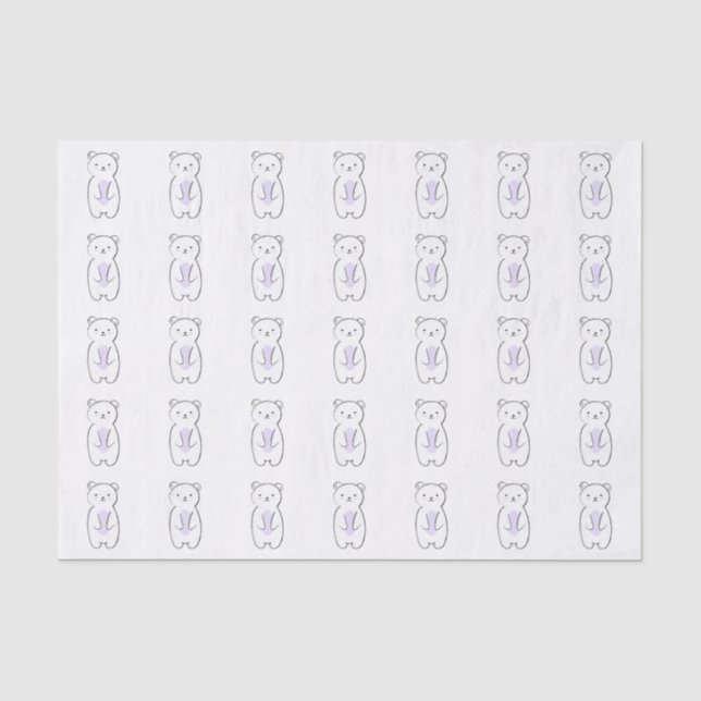 Papier Mousseline Illustration de l'ours polaire mou (Recto)