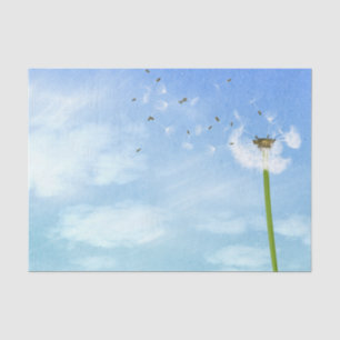 Papier Mousseline Illustration de nature de ciel bleu de pissenlit