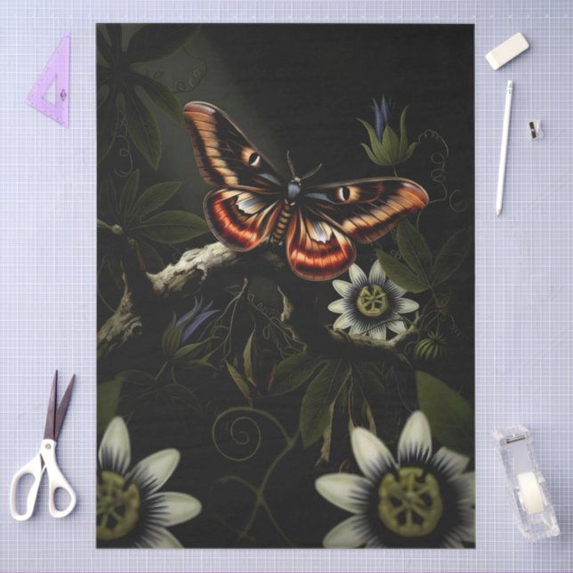 Papier Mousseline Illustration de papillon de forêt découpée (Artisanat)