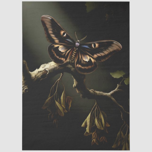 Papier Mousseline Illustration de papillon de forêt découpée (Recto)