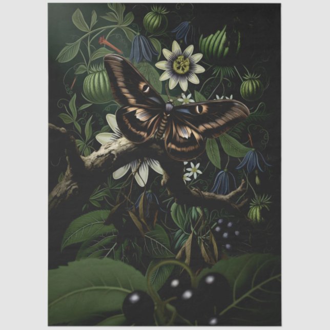 Papier Mousseline Illustration de papillon de forêt découpée (Recto)