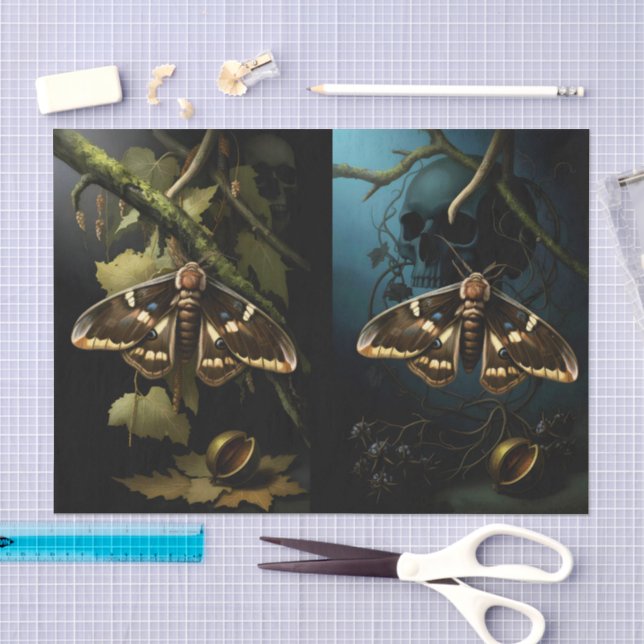 Papier Mousseline Illustration de papillon de forêt découpée (Artisanat)