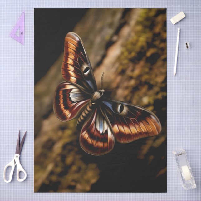 Papier Mousseline Illustration de papillon de forêt découpée (Artisanat)