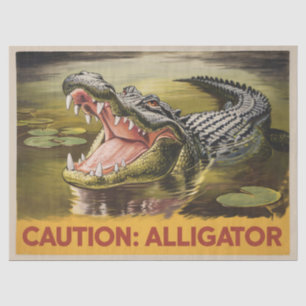 Papier Mousseline Illustration de prudence Alligator Découpage Vinta