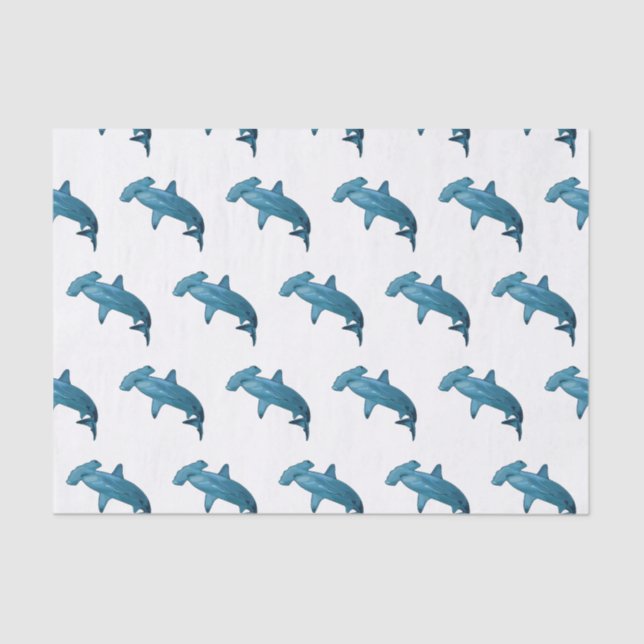 Papier Mousseline Illustration de requin marteau (Recto)
