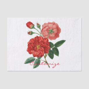Papier Mousseline Illustration de rose rouge vintage Thunder_Cove