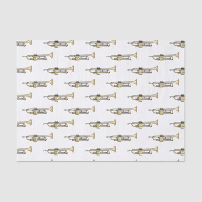 Papier Mousseline Illustration de trompette (Recto)