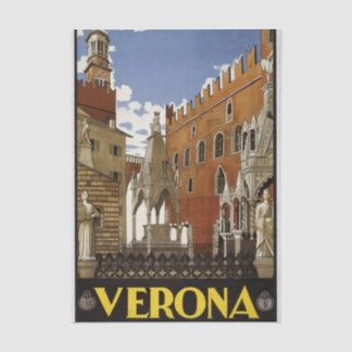 Papier Mousseline Illustration de Vérone vintage, Italie