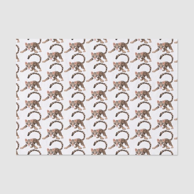Papier Mousseline Illustration d'ocelot mignon (Recto)