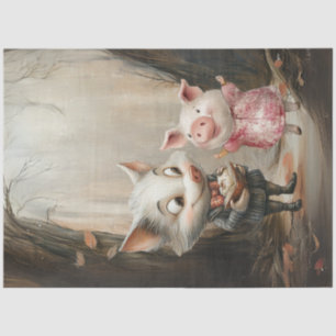 Papier Mousseline Illustration du livre d'histoire de découpage Wolf