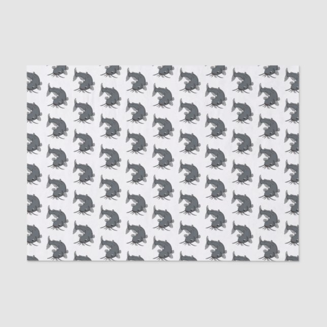 Papier Mousseline Illustration du poisson-chat mignon (Recto)