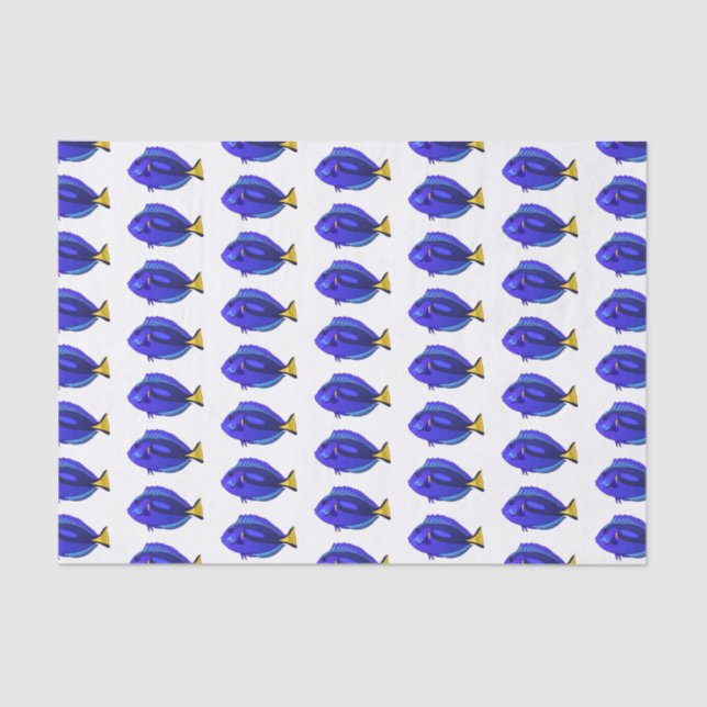 Papier Mousseline Illustration du poisson de la cuve bleue (Recto)