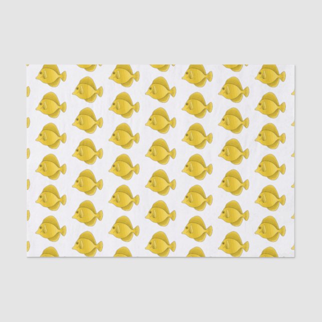 Papier Mousseline Illustration du poisson-tang jaune (Recto)