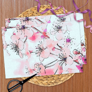 Papier Mousseline Illustration du printemps des fleurs de cerisier d