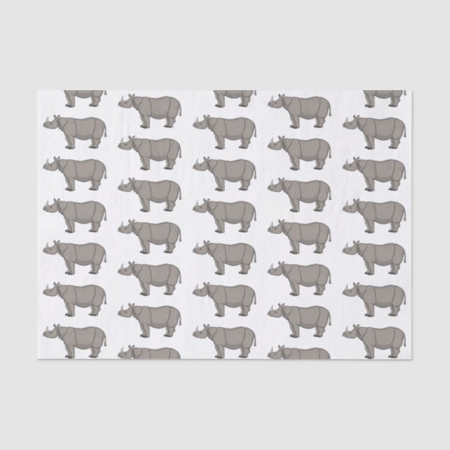 Papier Mousseline Illustration du rhinocéros de Javan (Recto)
