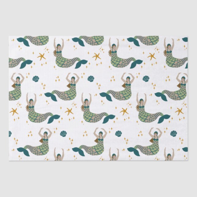 Papier Mousseline Illustration du thème Sirène de sirène moderne Imp (Recto)