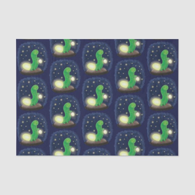 Papier Mousseline Illustration du ver vert mou (Recto)