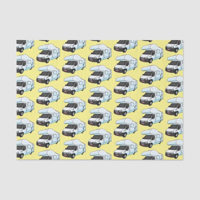 Papier Mousseline Illustration d'un campervan heureux (Recto)