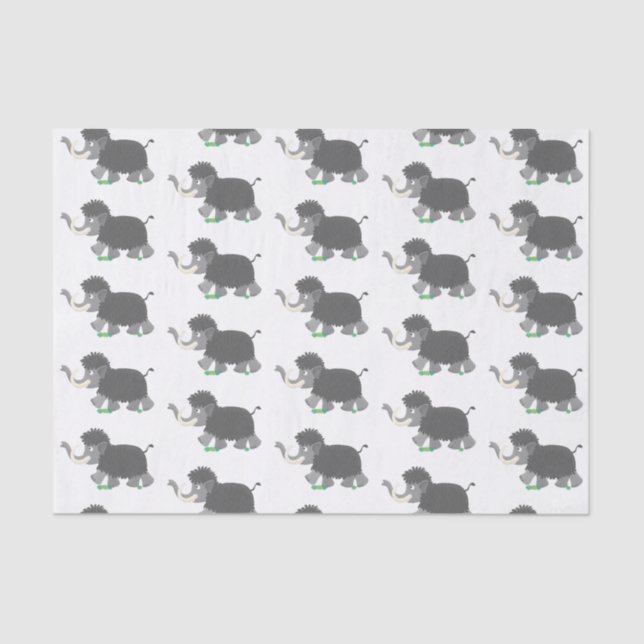 Papier Mousseline Illustration d'un mammouth laineux mou (Recto)