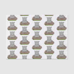 Papier Mousseline Illustration d'un petit rhinocéros