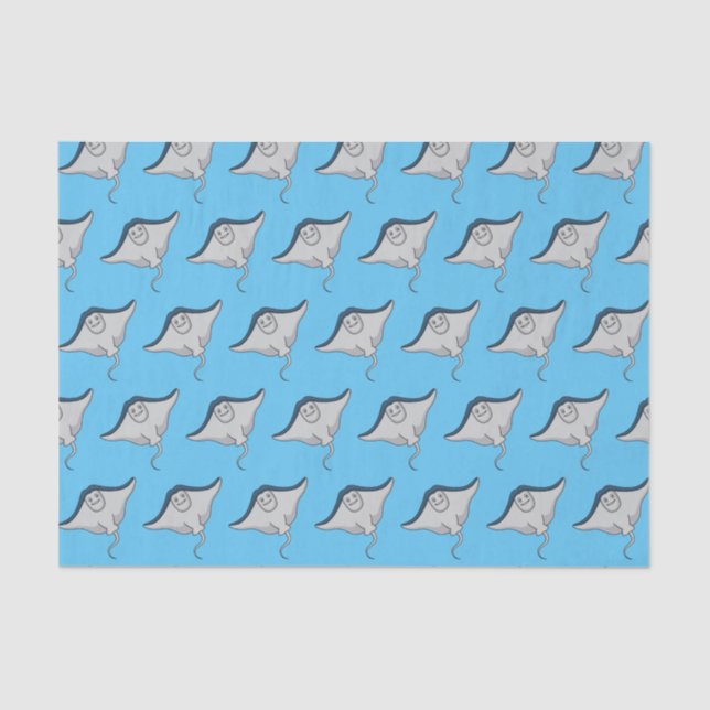 Papier Mousseline Illustration d'une caricature de poisson stingray (Recto)