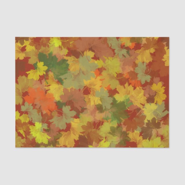Papier Mousseline Illustration Feuilles d'automne (Recto)