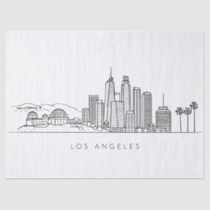 Papier Mousseline Illustration minimaliste de la skyline de Los Ange