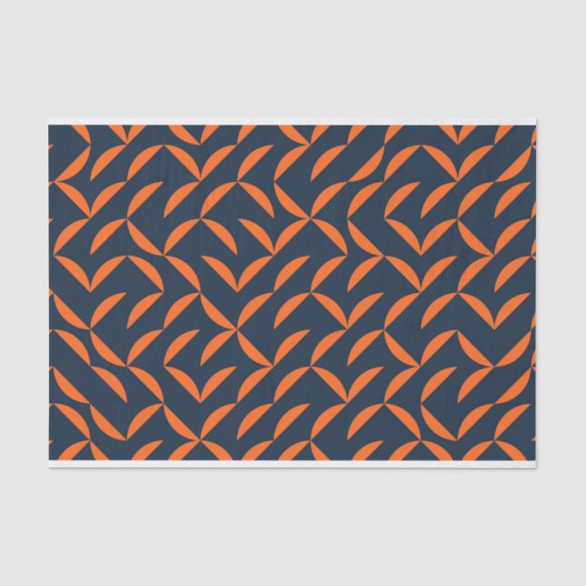 Papier Mousseline Illustration ondulée orange, cool, moderne, tendan (Recto)