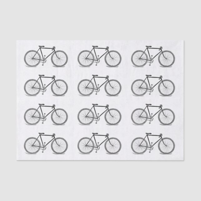 Papier Mousseline Illustration vintage de bicyclette (Recto)