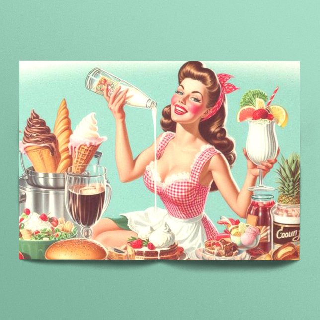Papier Mousseline Illustration vintage de l'alimentation (Créateur téléchargé)