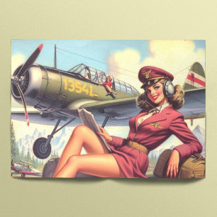 Papier Mousseline Illustration vintage de l'inclinaison de l'avion