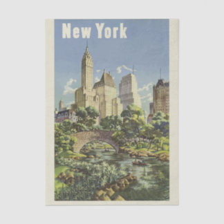 Papier Mousseline Illustration vintage New York, États-Unis