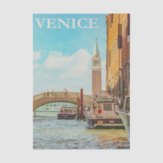 Papier Mousseline Illustration vintage voyage Venise, Italie